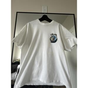 Stussy x Born x Raised 8 Ball Tee White